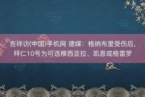 吉祥访(中国)手机网 德媒：格纳布里受伤后，拜仁10号为可选穆西亚拉、凯恩或格雷罗
