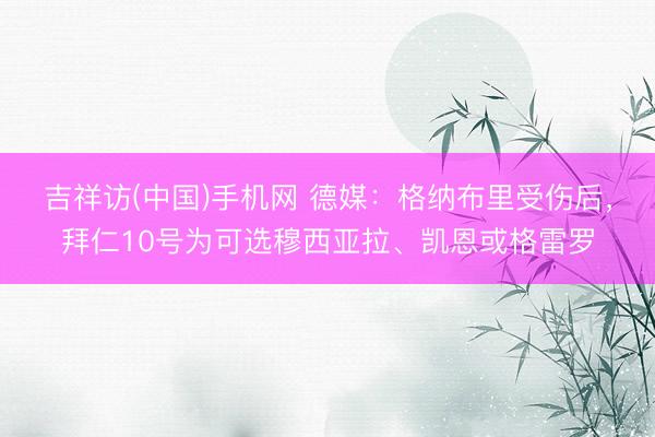 吉祥访(中国)手机网 德媒：格纳布里受伤后，拜仁10号为可选穆西亚拉、凯恩或格雷罗