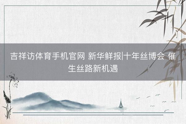 吉祥访体育手机官网 新华鲜报|十年丝博会 催生丝路新机遇