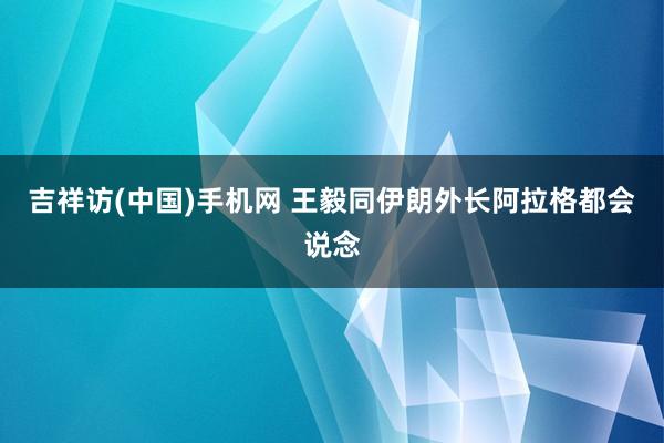 吉祥访(中国)手机网 王毅同伊朗外长阿拉格都会说念